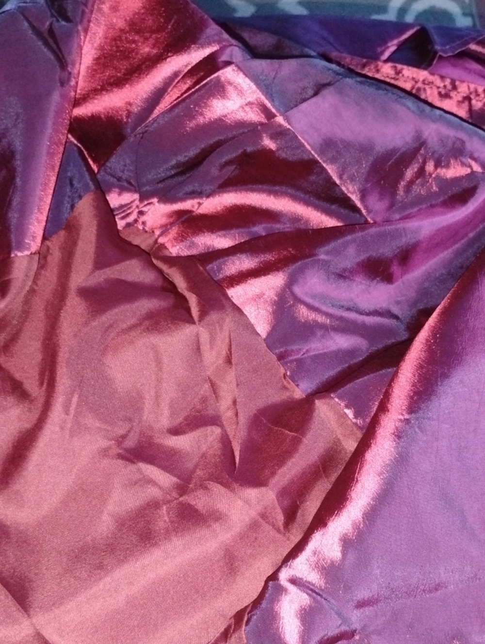 Silky Satin King Bedskirt Burgundy Plum